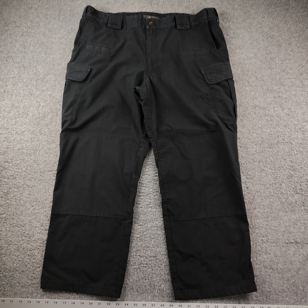5.11 Tactical Mens Black Ripstop Cargo Pants 40x27 Multi-Pocket Work Trousers